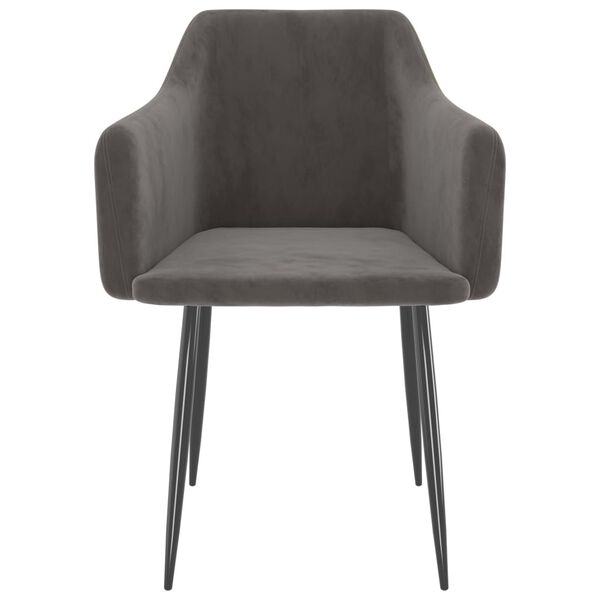 vidaXL Sedie da Pranzo 2 pz Grigio Scuro in Velluto