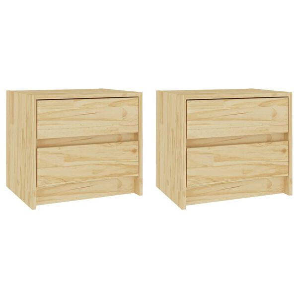 vidaXL Comodini 2 pz 40x30,5x35,5 cm in Legno Massello di Pino