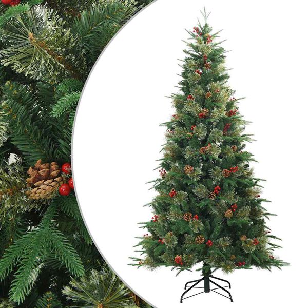 vidaXL Albero di Natale Artificiale con Rami Pieghevoli Verde 180 cm