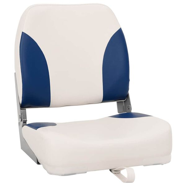 vidaXL Set di 2 Sedili Pieghevoli per Barca Blu e Bianco 41x36x48 cm