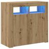 vidaXL Credenza con Luci LED Artigianale 80x35x75 cm in Truciolato