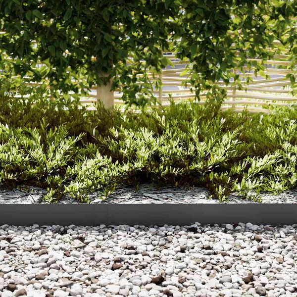 vidaXL Bordura per Prato 10 pcs Nero 100 x 0.05 x 20 cm