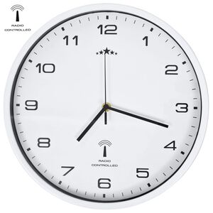 vidaXL Orologio a Parete Radiocontrollato Movimento Quarzo 31cm Bianco