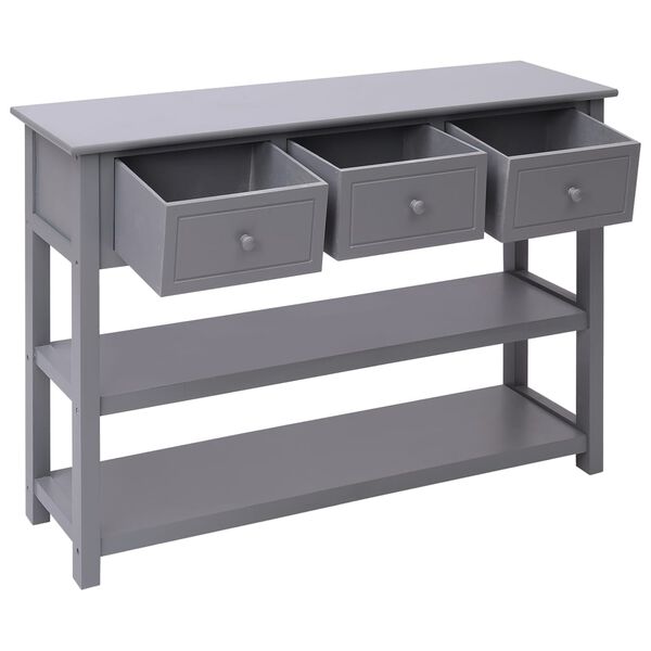 vidaXL Credenza Grigia 108x30x76cm Legno Massello di Paulownia