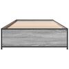 vidaXL Giroletto Grigio Sonoma 90x200 cm Legno Multistrato e Metallo
