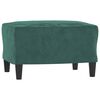 vidaXL Poltroncina con Poggiapiedi Verde Scuro 60 cm in Velluto