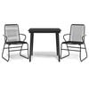 vidaXL Set da Pranzo da Giardino 3 pz Nero in Rattan PVC