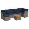 vidaXL Set Divano da Giardino 8 pz con Cuscini Grigio in Polyrattan