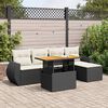 vidaXL Set Divano da Giardino 6 pz con Cuscini Nero in Polyrattan