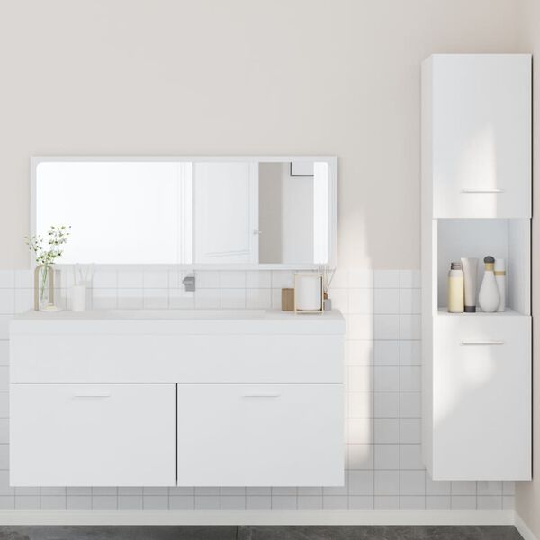 vidaXL Set Mobili da Bagno 3 pz Bianco in Legno Multistrato