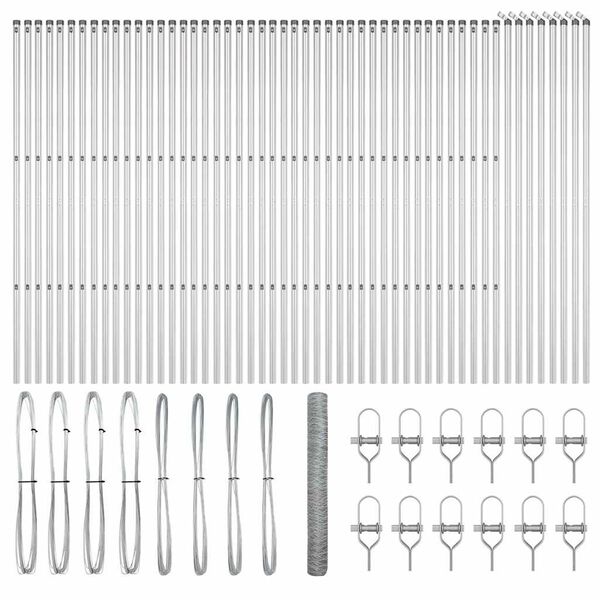 vidaXL Palo della recinzione Argento 100 x 1,4 m (rete da 36 mm)