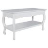 vidaXL Tavolino da Salotto con 2 Ripiani in MDF Bianco