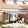 vidaXL Tenda Retrattile Manuale con LED Antracite e Bianco 400x300 cm