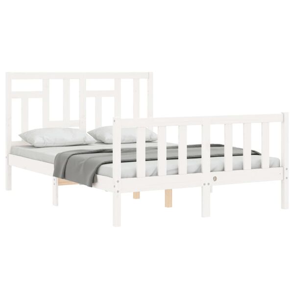 vidaXL Letto senza Materasso Bianco 140x190 cm Legno Massello di Pino