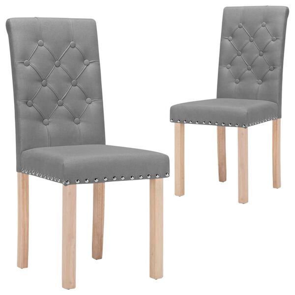 vidaXL Sedie da Pranzo 2 pz Grigio Chiaro in Tessuto