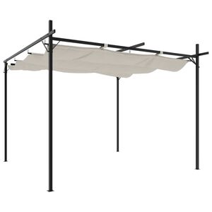 vidaXL Pergola con Tetto Retrattile Crema 295x292x230 cm