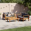 vidaXL Set Divano da Giardino 3pz con Cuscini Legno Massello di Acacia