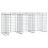 vidaXL Parete Gabbioni Bidone Spazzatura 270x91x120 cm Ferro Zincato