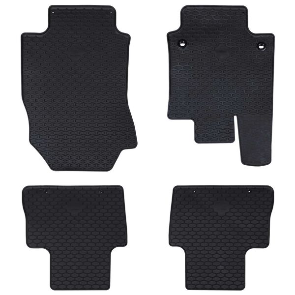 vidaXL Tappetino per Auto 4 pcs Nero Gomma