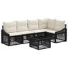 vidaXL Set Divano da Giardino 6 pz Nero polyrattan