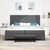 vidaXL Letto a molle con materasso Grigio scuro 200 x 200 cm Tessuto