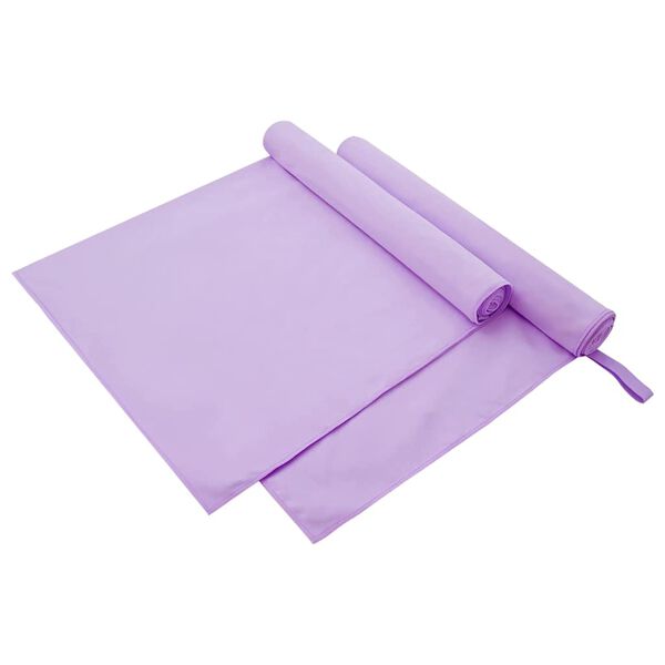vidaXL Asciugamani Sportivi 2 pcs Viola 180 x 90 cm