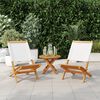 vidaXL Sedie Giardino 2pz Bianco Crema Legno Massello Acacia e Tessuto