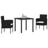 vidaXL Set da Pranzo per Giardino con cuscino 5 pcs Nero polyrattan