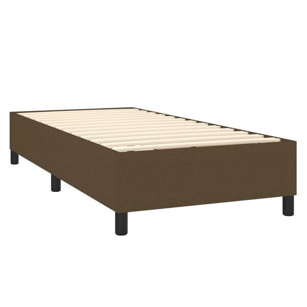 vidaXL Struttura Letto a Rete a Molle Marrone Scuro 90x190 cm Tessuto