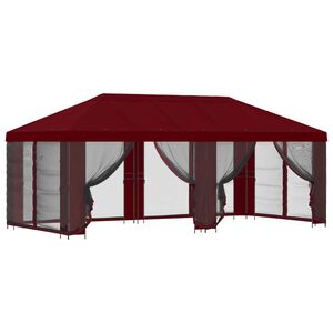 vidaXL Gazebo con pareti laterali 6 x 3 m Borgogna