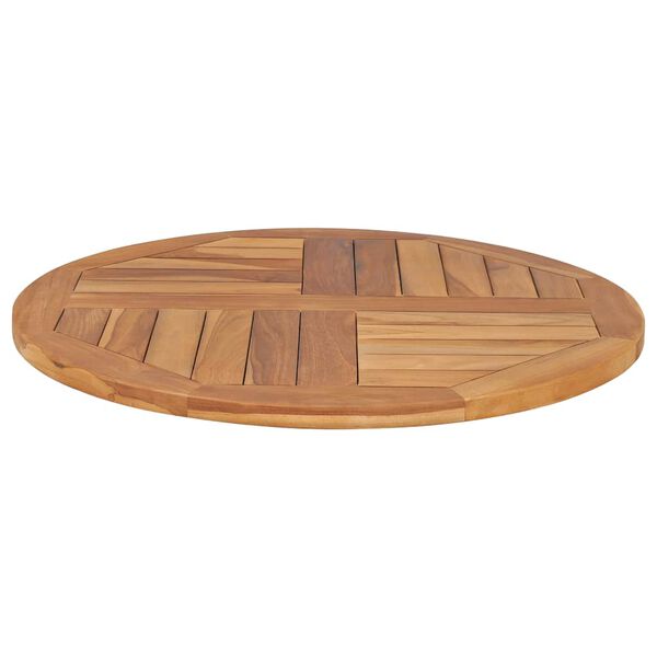 vidaXL Piano Tavolo in Legno Massello di Teak Rotondo 2,5 cm 70 cm