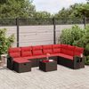 vidaXL Set Divani da Giardino 9pz con Cuscini Marrone in Polyrattan