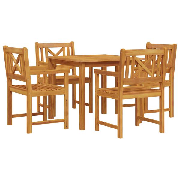 vidaXL Set da Pranzo per Giardino 5 pcs Marrone