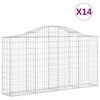vidaXL Cesti Gabbioni ad Arco 14 pz 200x30x100/120 cm Ferro Zincato