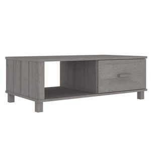 vidaXL Tavolino HAMAR Grigio Chiaro 100x55x35cm Legno Massello di Pino