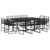 vidaXL Set da Pranzo da Giardino 11 pz in Polyrattan Nero