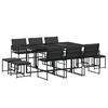vidaXL Set da Pranzo da Giardino 11 pz con Cuscini Nero in Textilene