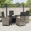 vidaXL Set da Pranzo per Giardino con cuscino 5 pcs Grigio polyrattan