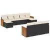 vidaXL Set Divani da Giardino 10pz con Cuscini in Polyrattan Nero