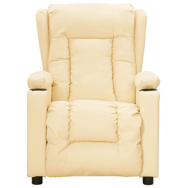 VidaXL Poltrona Reclinabile Elettrica Crema in Similpelle