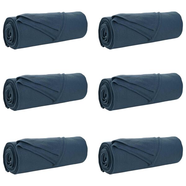 vidaXL Coperte da Pile 6 pcs Blu navy 280 x 210 cm Panno