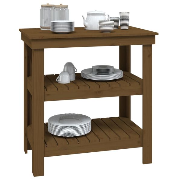 vidaXL Banco da Lavoro Ambra 78,5x50x80 cm in Legno Massello di Pino