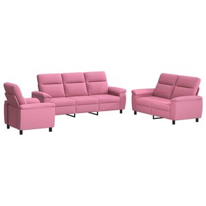 vidaXL Set di divani 3 pcs Rosa Tessuto
