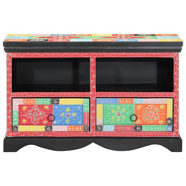 vidaXL Mobile TV Multicolore 80 x 35 x 50 cm Legno massello di mango
