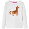 vidaXL Maglietta per Bambini a Maniche Lunghe Pony Ecr&ugrave; 128
