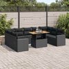 vidaXL Set Divani da Giardino 10pz con Cuscini in Polyrattan Nero