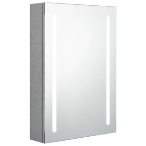 vidaXL Armadietto Bagno con Specchio e LED Grigio Cemento 50x13x70 cm