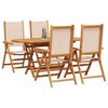 vidaXL Set da Pranzo per Giardino 5 pcs Beige legno massello di acacia