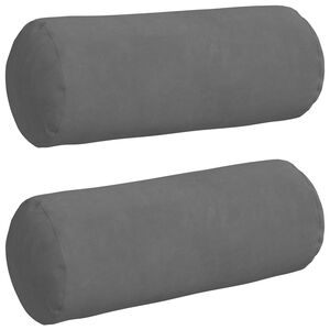 vidaXL Cuscini a rullo 2 pcs Grigio scuro &Oslash; 15 x 40 cm