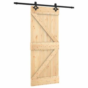 vidaXL Porta scorrevole Naturale e Nero 85 x 210 cm